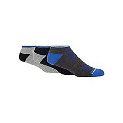 Pack of three navy, grey and blue pique performance trainer socks
